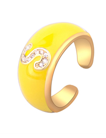 Fashion S Letter Letter Drop Oil Micro Inlaid Zircon Open Ring