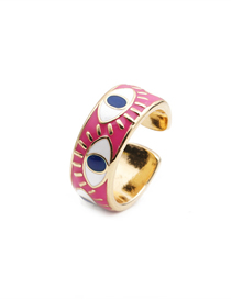 Fashion Cr00356dx1 Red Copper-plated Dripping Eye Ring