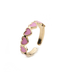 Fashion Cr00354dx Pink Drop Oil Love Open Ring