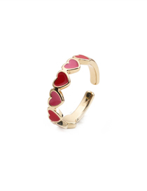 Fashion Cr00354dx Red Drop Oil Love Open Ring