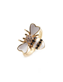 Fashion Cr00353dx White Dripping Bee Ring