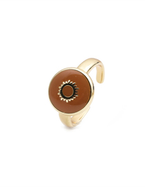 Fashion Cr00348dx Sun Orange Copper Plated Sun Drip Ring