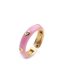 Fashion Cr00345dx Pink Round Ring With Diamonds