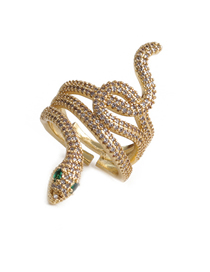 Fashion 1cr0240 Snake-cx Copper Inlaid Zircon Serpentine Ring