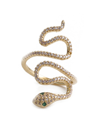 Fashion 1cr0241 Snake-cx Copper Inlaid Zircon Serpentine Ring