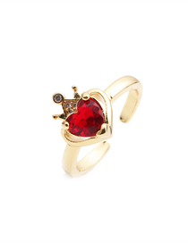Fashion 1cr0340cx Red Micro Inlaid Love Open Ring