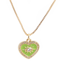 Fashion 0576cx Green Love Eye Necklace