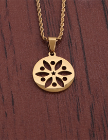 Fashion Ssn00027+60cm Twist Chain Round Hollow Flower Necklace