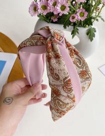 Fashion Pink Floral Cross Headband