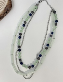 Fashion Green Jade Multilayer Chain Necklace