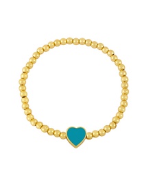 Fashion Blue Gold-plated Beaded Love Heart Bracelet