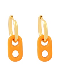 Fashion Orange Geometric Oval Hollow Earrings