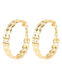 Fashion Gold Color Geometric Circular Hollow Earrings