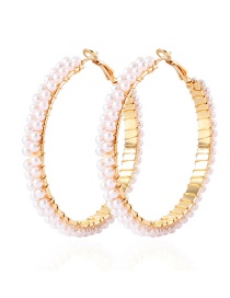 Fashion Gold Color Metal Pearl Earrings