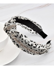 Fashion Beige Net Yarn Leopard Knotted Headband