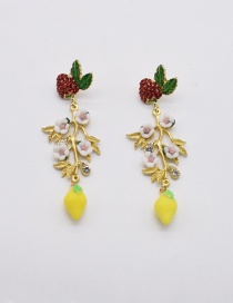Fashion Color Lemon Leaf Earrings