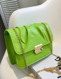 Fashion Fluorescent Green Square Chain Shoulder Messenger Bag