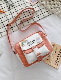 Fashion Pink Cartoon Bunny Letter Messenger Nylon Bag