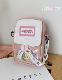 Fashion Pink Cartoon Animal Hit Color Chain Messenger Bag