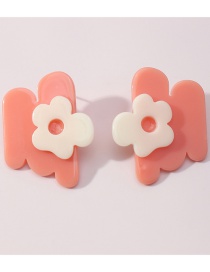 Fashion Pink Irregular Flower Earrings