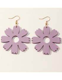 Fashion Purple Geometric Flower Earrings