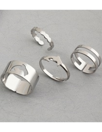 Fashion Rz0630baik Hollow Dolphin Geometric Ring Set