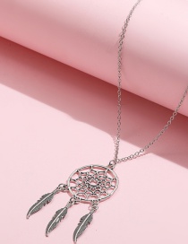 Fashion Silver Color Titanium Steel Dream Catcher Tassel Necklace