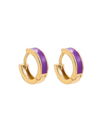 Fashion Purple A18-3-2-5 Oil Drip C-shaped Earrings