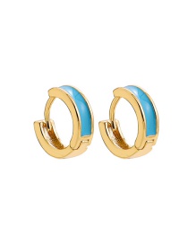 Fashion Blue A18-3-2-6 Oil Drip C-shaped Earrings
