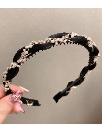 Fashion Black Fabric Pearl Winding Headband