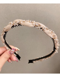Fashion Beige Fabric Pearl Winding Headband