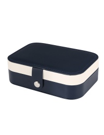 Fashion Color Matching Navy Earrings Necklace Storage Box Small