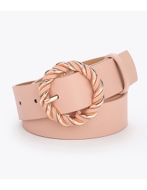 Fashion Pink Twisted Buckle Pu Belt