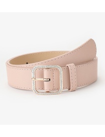 Fashion Pink Diamond-studded Square Buckle Belt