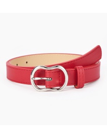 Fashion Red Japanese Buckle Perforated Belt