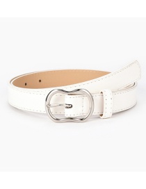 Fashion White Japanese Buckle Perforated Belt