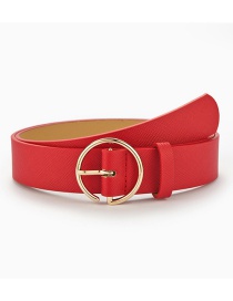 Fashion Red Japanese Buckle Toothpick Pattern Belt