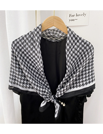 Fashion 18 Cotton Houndstooth Black And White Houndstooth Sun Shawl