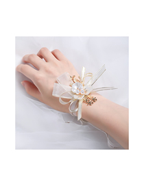 Fashion Sh040 Ribbon Flower Pearl Hand Flower
