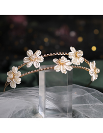 Fashion Gold Color Pearl Flower Headband