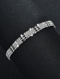Fashion Silver Color Diamond-set Geometric Bracelet
