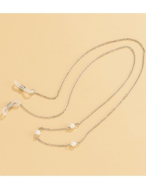 Fashion Silver 0071 Geometric Pearl Beaded Glasses Chain