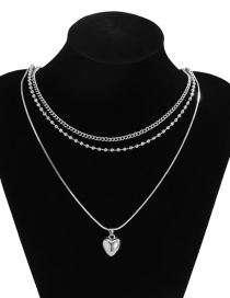 Fashion White K 0937 Love Multilayer Chain Set Necklace