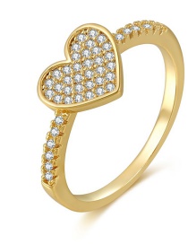 Fashion 桃心7# Micro-set Zircon Love Heart Ring