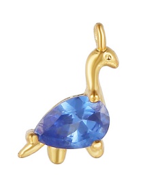 Fashion Deep Blue (golden) Copper Gilded Small Dinosaur Accessories