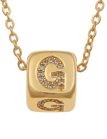 Fashion G Copper Micro-inlaid Zirconium Geometric Shape English Alphabet Necklace