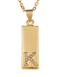Fashion K English Alphabet Geometric Necklace