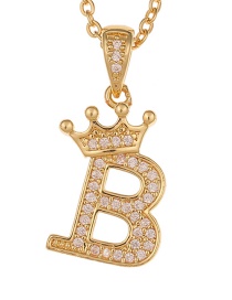 Fashion B Crown English Alphabet Chain Necklace