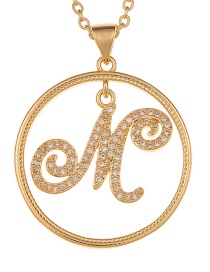 Fashion M Art English Alphabet Chain Necklace