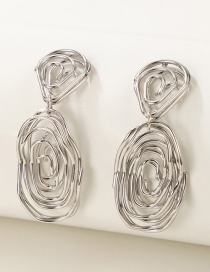 Fashion Silver Color Geometric Round Earrings